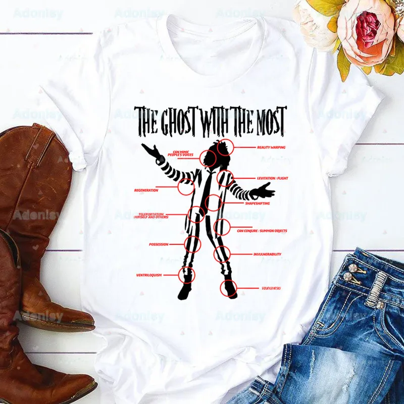 

Beetlejuice Snake Women Summer Short Sleeve Fashion T-shirts Horror Halloween T Shirt Ladies Womens Graphic Female Tee T-Shirt