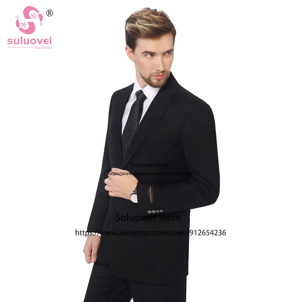 Fashion Wedding Slim Fit Suits For Men Customized 2 Piece Pants Set Formal Grooms Dinner Party Tuxedos Business Blazer Masculino