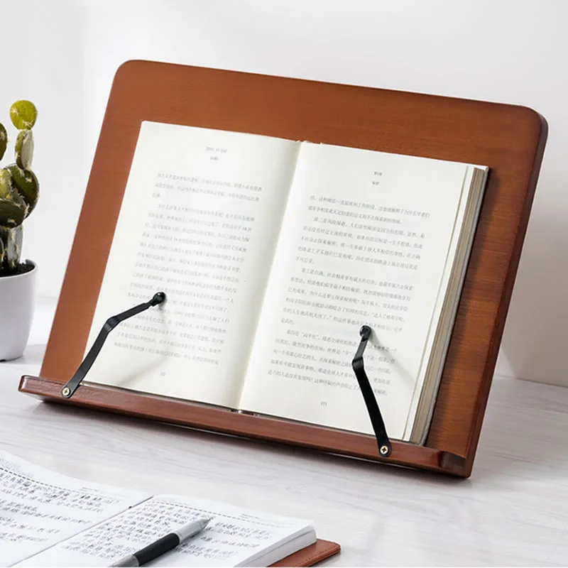 Adjustable Bamboo Book Stand Reading Rest Tablet Cook Home Study Room Book Holder Foldable Cookbook Stand Kitchen Bo