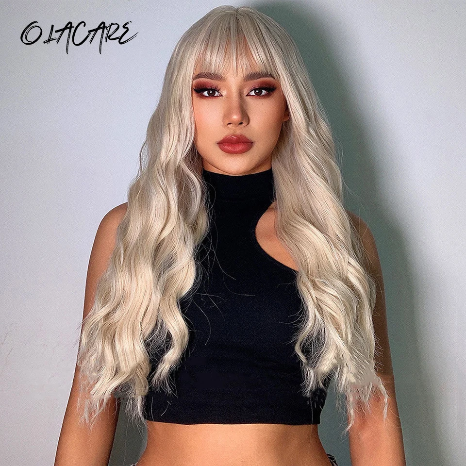 Synthetic Ombre Black Pink Long Body Wave Cosplay Wig