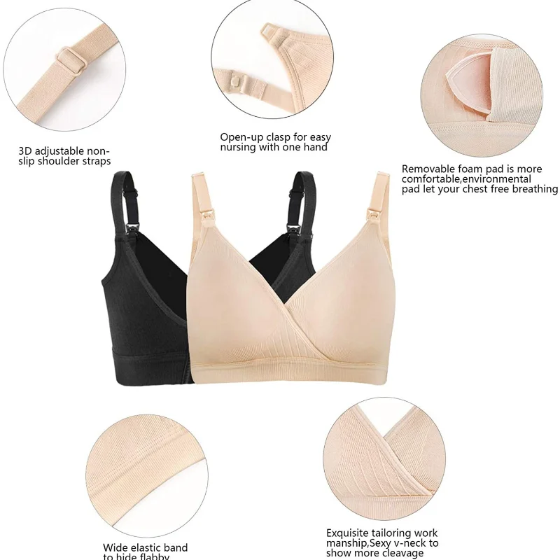 Breastfeeding bra Breathable breastfeeding bra without underwire pregnancy clothes  nursing bra 3
