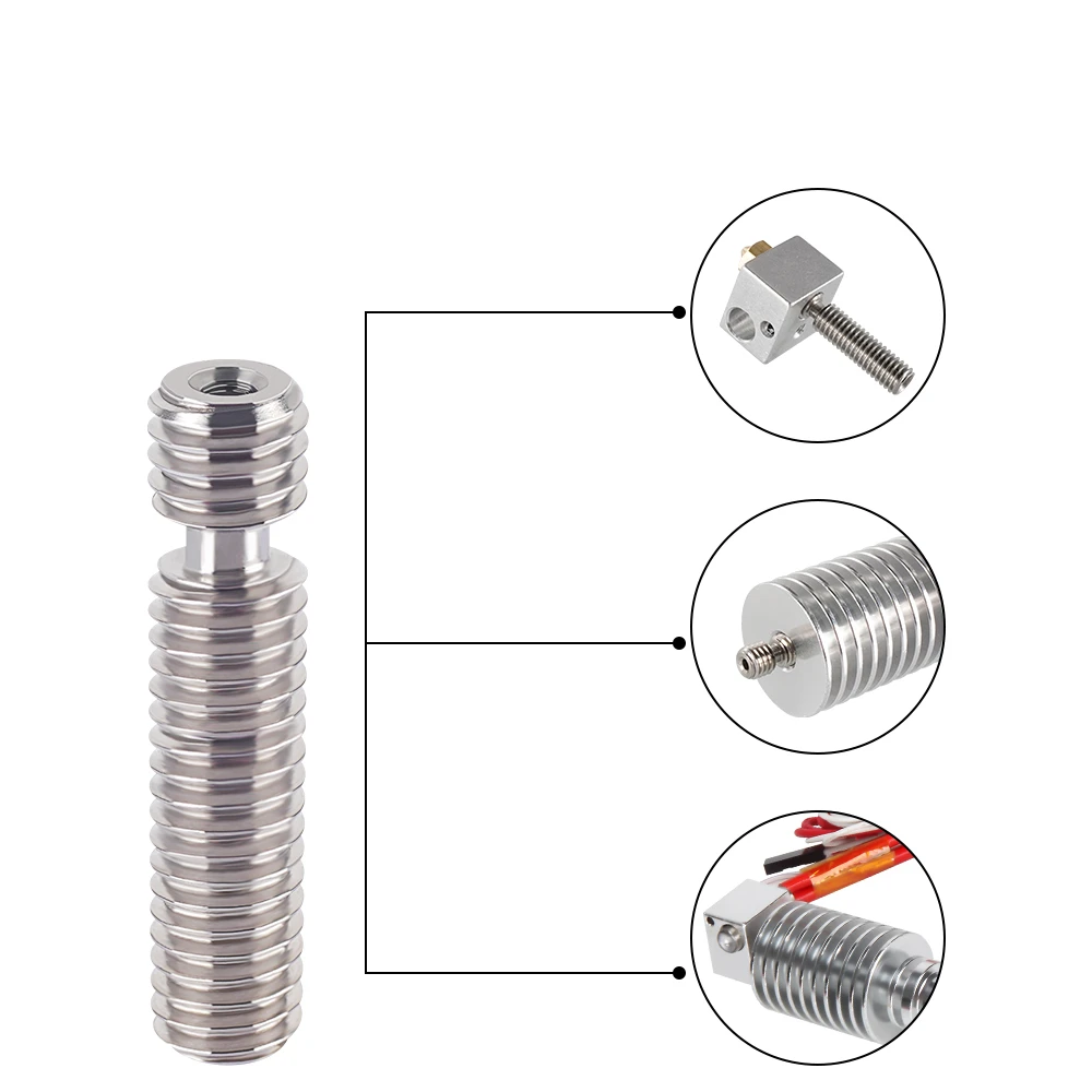 5Pcs Extruder 3D printer E3D V5 V6 Throat HeatBreak Hotend Throat 1.75