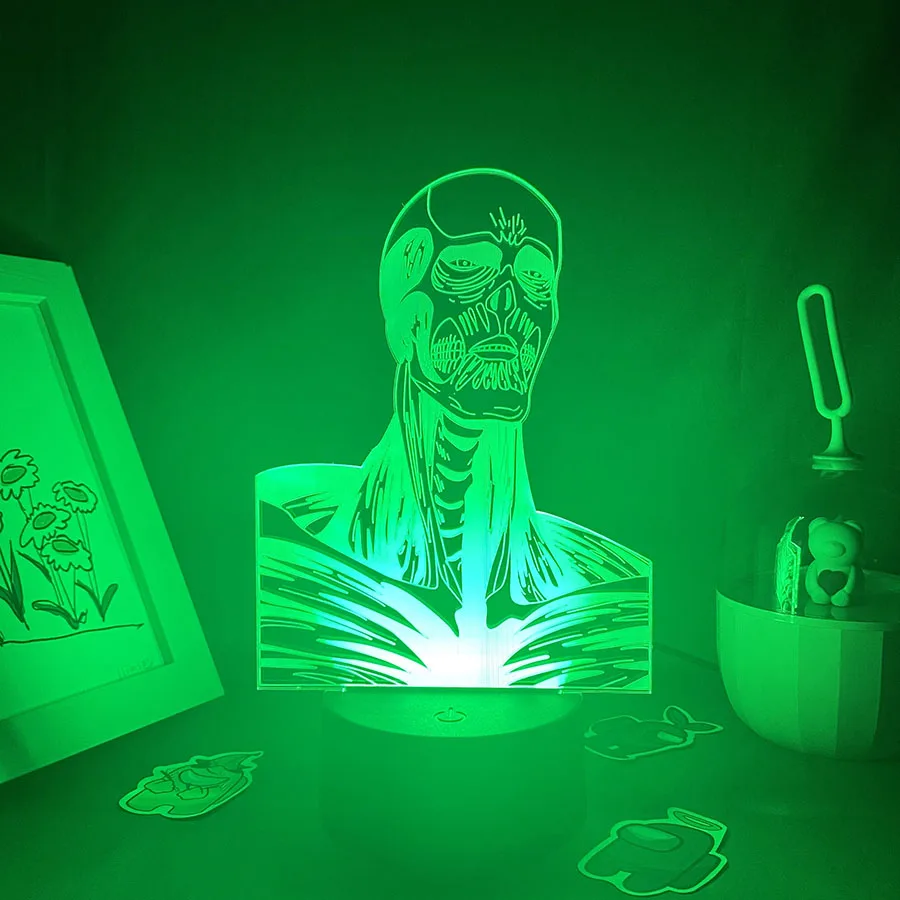 

Anime Attack on Titan Colossus Titan 3D Led Neon Night Lights Gifts For Friends Bedroom Decor Shingeki no Kyojin Manga Lava Lamp
