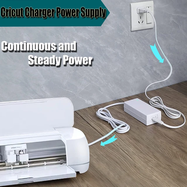 Power Cord for 18VDC Charger Compatible Cricut Cutting Machine Explore Air 2  WHT
