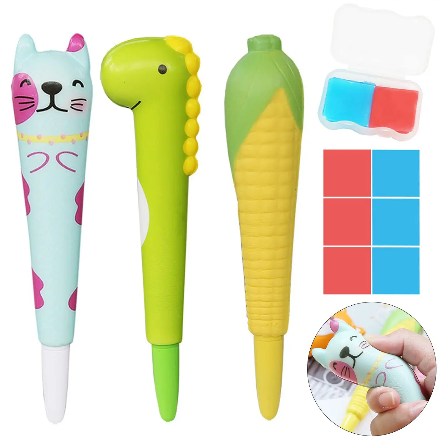 

3 шт. Мультяшные аксессуары для алмазной живописи ручки сжимаемые декомпрессионные алмазные художественные ручки с аксессуарами и инструментами