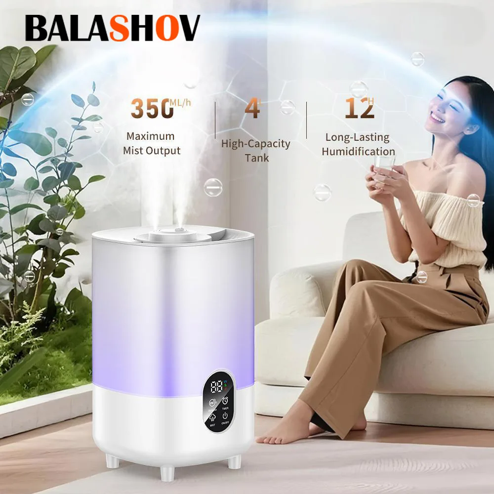 4L Air Humidifier Portable Small Aroma Diffuser 2 Spray Ports Large Capacity usb umidificador Home UV sterilization Humidifier 1