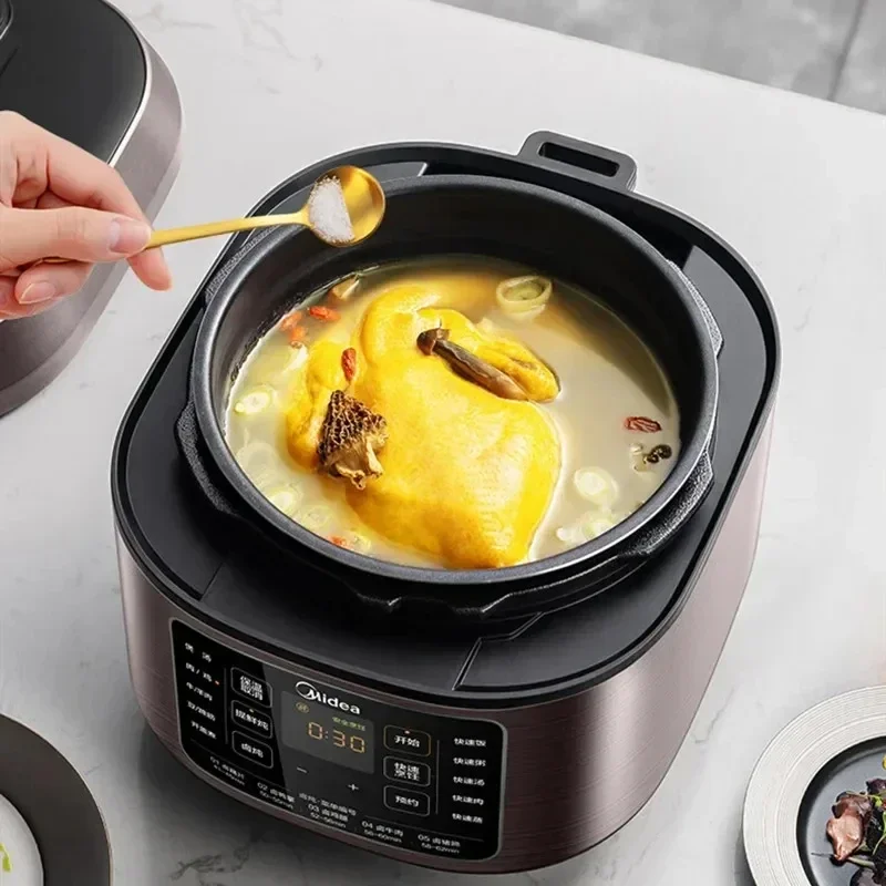 Midea 6L Pressure Cooker Low Salt Series Intelligent Rice Cooker 2 Inner Pots Electric Pressure Cooker Kitchen Multicooker 220V 5