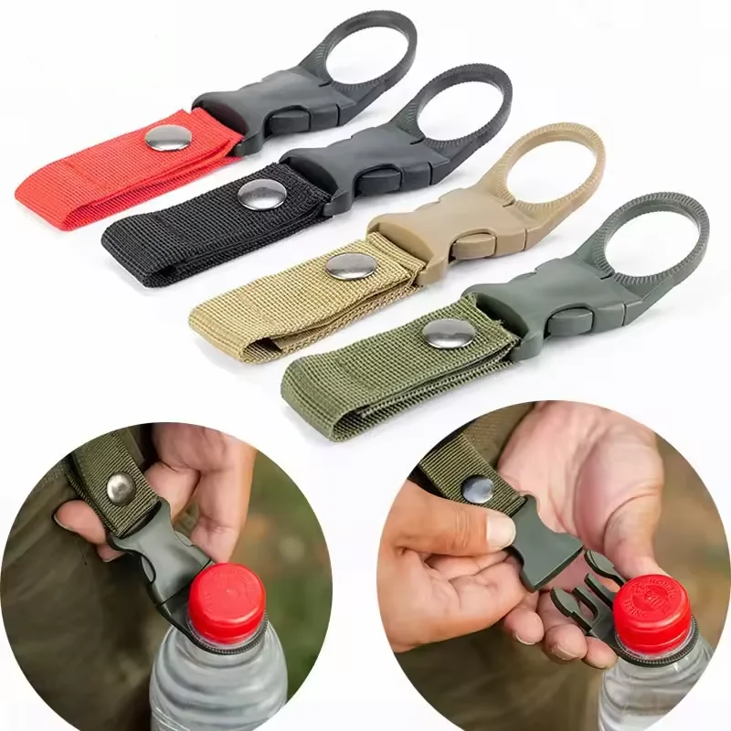 Webbing Buckle Hook Water Bottle Holder 1pc Camping Outdoor Security Escape Supplies Nylon Webbing Buckle Carabiner Belt Clip