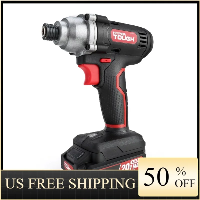 

Hyper Tough 20V Max Lithium-Ion Cordless Impact Driver, 1/4 inch Quick Release Chuck with 1.5Ah Lithium-ion Battery