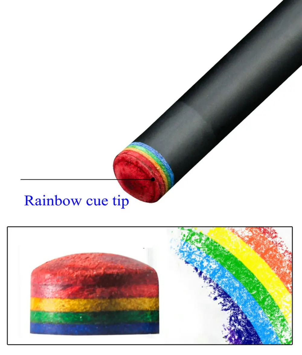 58" Forever Black Technology Carbon Energy 1/2 Billiard Pool Cue Stick 10.5/11.8/12.8mm