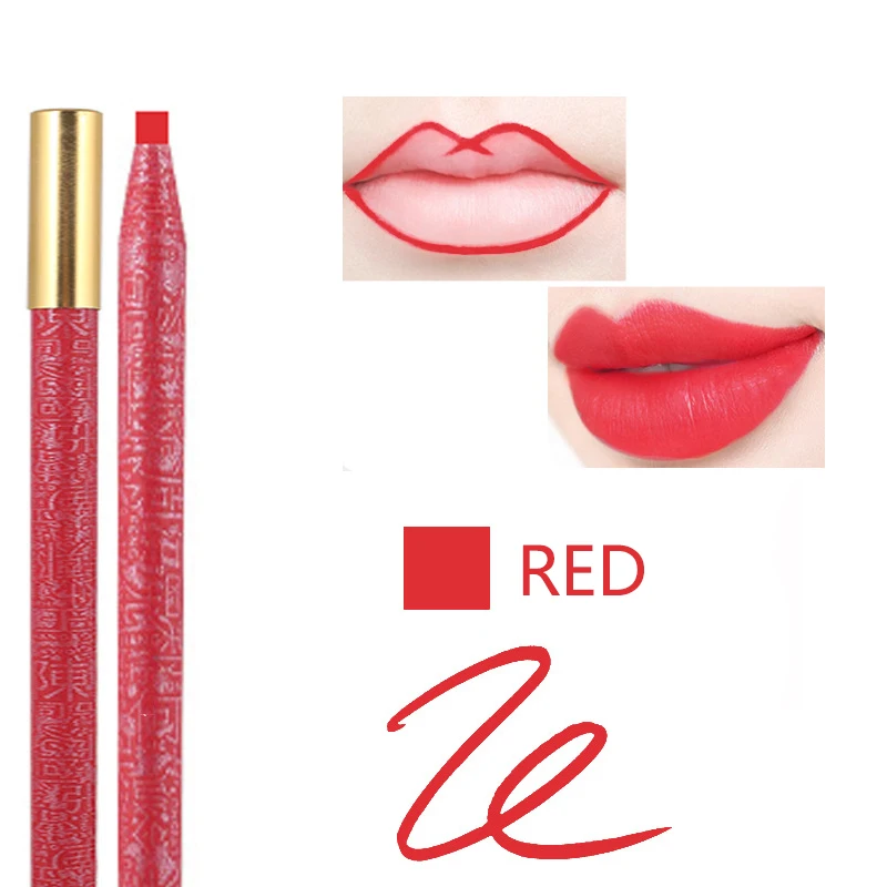 Lápis de sobrancelha impermeável duradouro, Peel Off Red Lip Pencil Set, Microblading, Caneta Maquiagem Permanente, Eye Liner Gel Pen