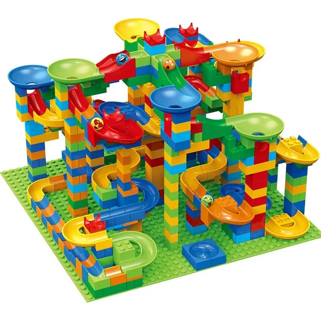 168-504PCS Marble Race Run Blocks Maze Ball Track Toy Compatible city Building Blocks Funnel Slide Blocks Toys DIY Bricks Toys 3