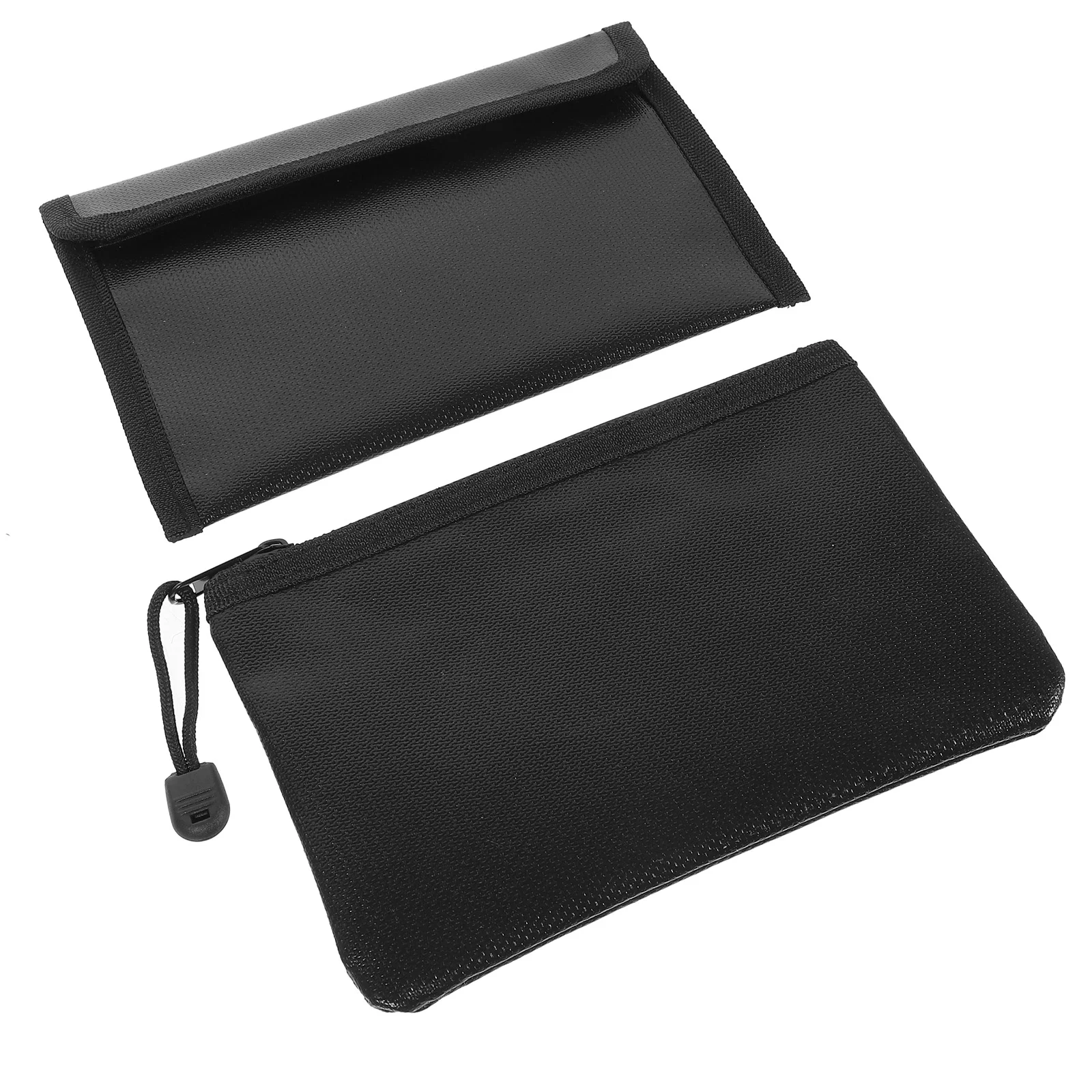 

2 Pcs Fireproof File Bag Portable Files Pouch for Receipt Household Legal Document Glass Fiber Silicone Cloth Organizer Office