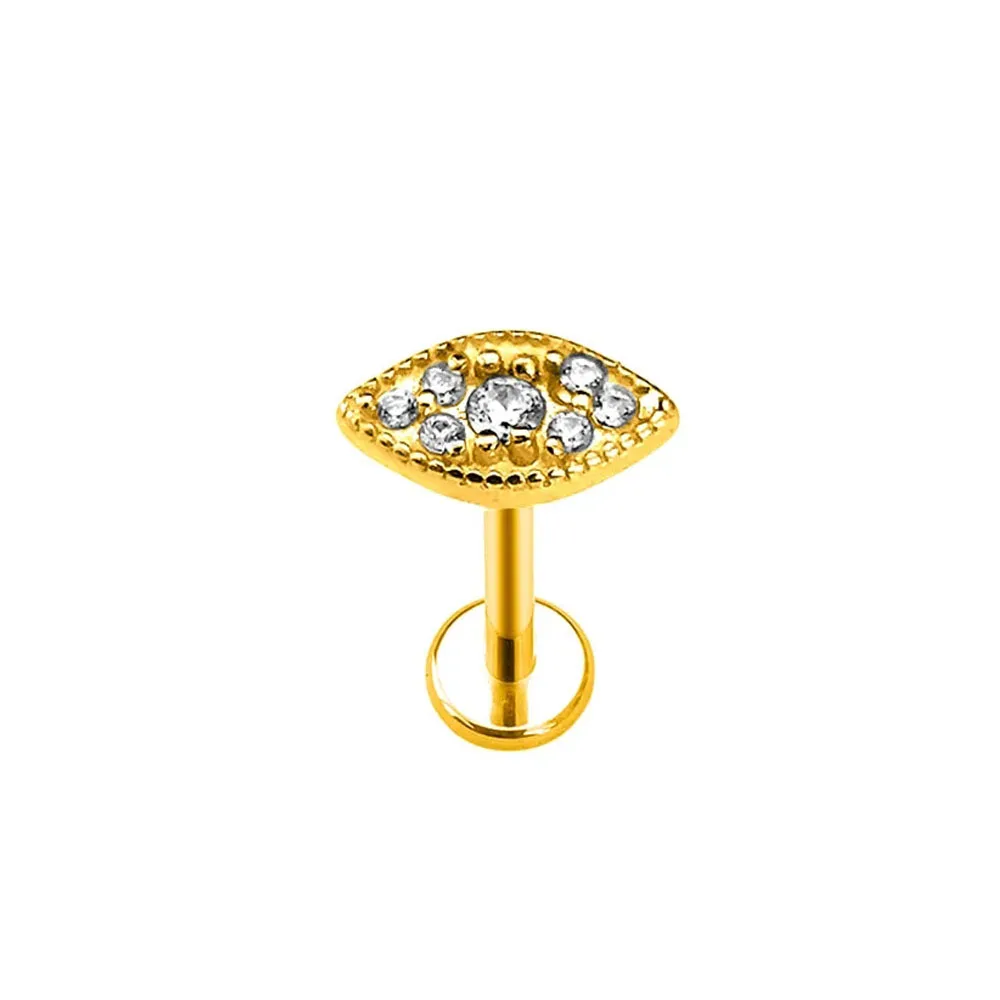 Piercing jewelry Body piercing earrings Ear piercing jewelry Metal jewelry Body piercing jewelry Body jewelry ASTM F136 G23 Titanium Heart Moon Star Claws Petals Drop Threadless Piercing Cross Lightning CZ Flat Back Pin Push in Earring