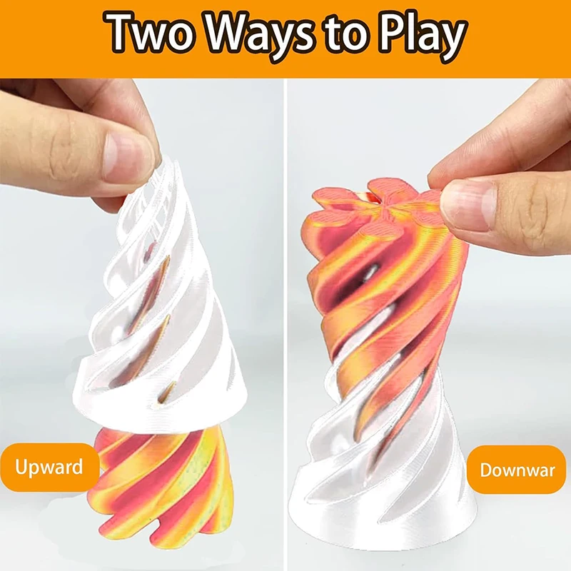 3D Printed Toy 3D Decoration Mini Vortex Printed Spiral Conae Fidget Toy Impossible Pyramid