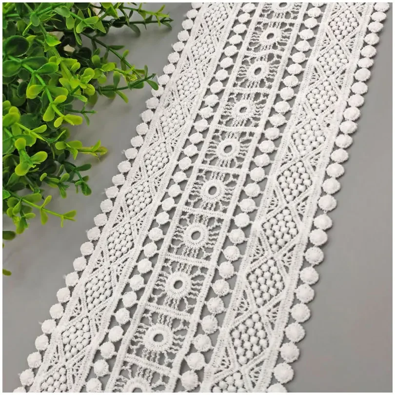 11.5cm Hollow Out Floral Embroidered White Lace Ribbon DIY Apparel Sewing Fabric Milk Silk Lace Tape Garment Accessories