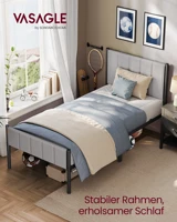 Полка для кровати VASAGLE, с мягким изголовьем, каркас кровати, сталь, простая сборка