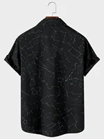 2021 Hot Sale 4 Halloween Pattern Digital Printing Loose Casual Large Button Short Sleeve Cardigan Men's Shirt 2