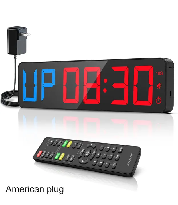 ANJANK 15"LED大型デジタルスポ-ツタイマ-壁掛け時計、インタ-バルワ Amazon.co.jp: ANJANK 15