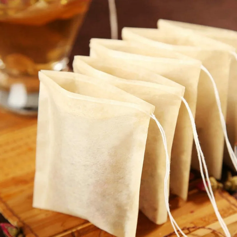 Description Picture 6 of itemDisposable Tea Filter Bags Wood Pulp Material Disposable Empty Loose Tea Infuser Sachets with Drawstring for Spice Coffee Herb