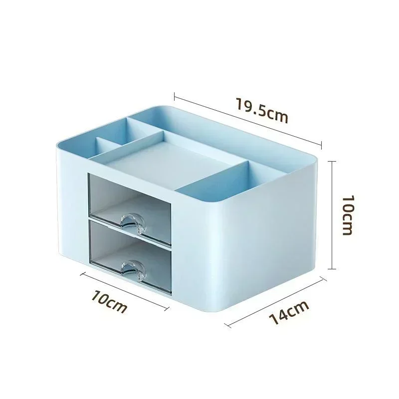 Creative Transparent Drawer Storage Box Home Desktop Cosmetics Organizer Student Pen Holder School Office Stationery Supplies