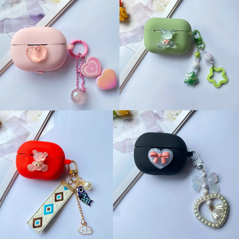 Cute Love For Airpods Pro 2 Custodia Airpods1/2/3 Custodia Fashion Canvas Custodia Per Auricolari In Silicone Con Portachiavi Air Pods Pro Cover