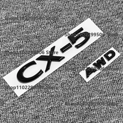 Sleek Black Front and Rear Car Badge Decorative Sticker Set (CX5 glossy black 2P)
