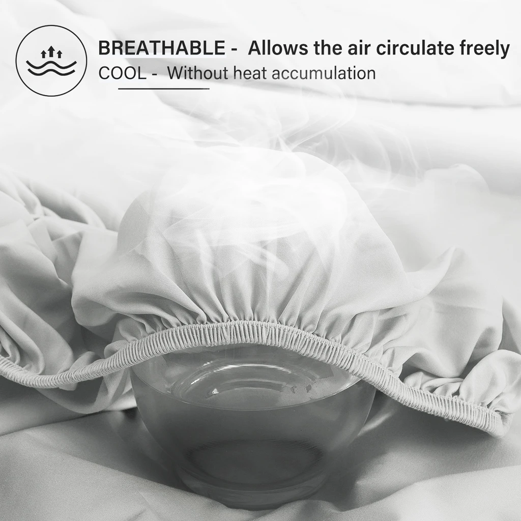 Mattress Protector Waterproof Breathable Fitted Mattress Cover Washable and Easy Care Mattress Cover