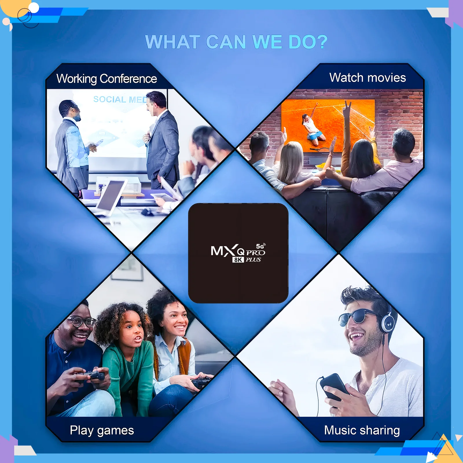 Smart TV Box MXQ Pro Smart TV Box Android12 8K With H3 2.4/5G Dual-WIFI 3D Video Media Player Home Theater Set-top Box Android TV 2025
