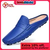 YRZL Loafers Summer Slip on Half Shoes for Men PU Leather Slippers Casual Breathable Comfy Loafers Moccasins Casual Shoes Men