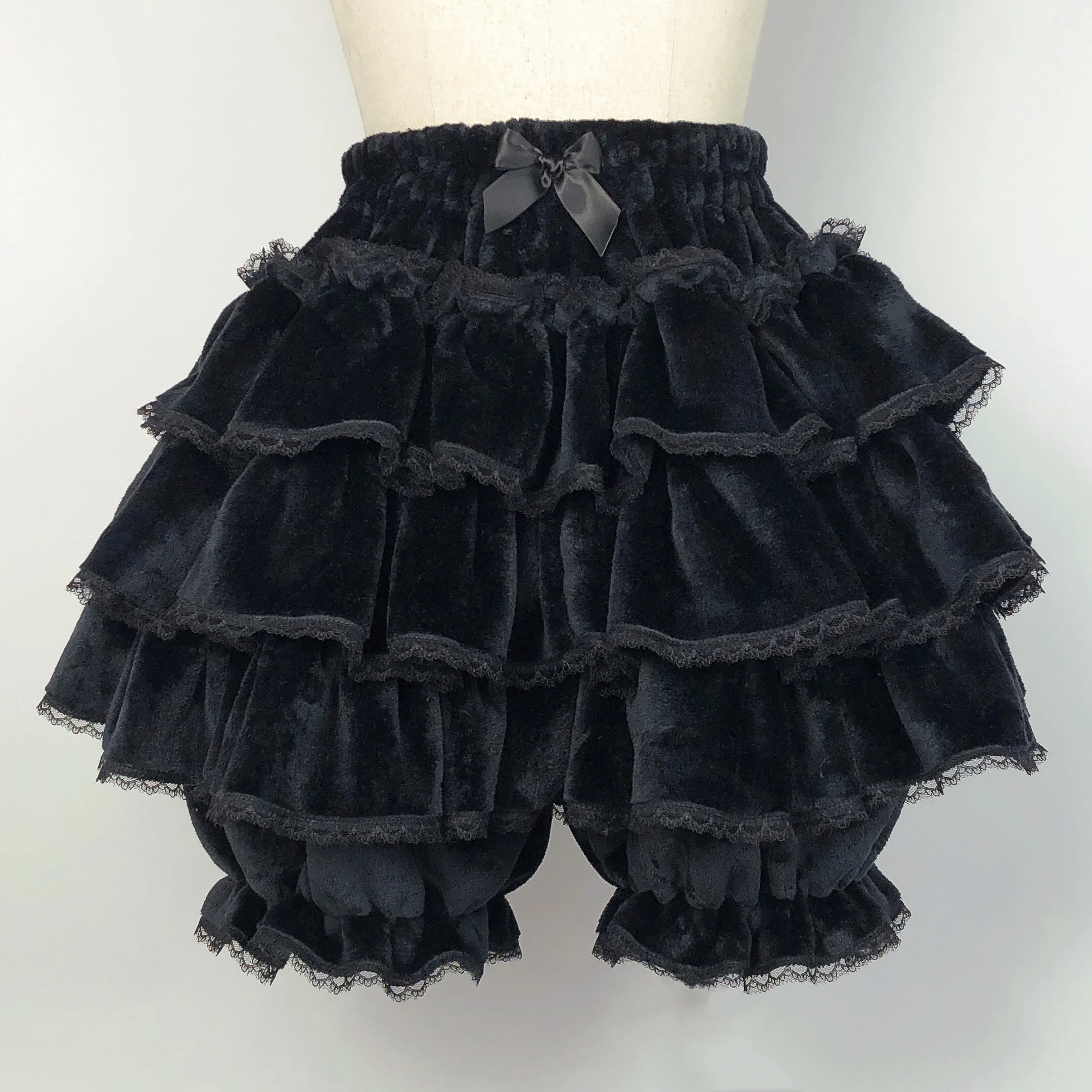 Sweet Girls Pumpkin Pants Lolita Kawaii Autumn Winter Jk Plush Underpants Japanese Ruffles Y2k Women Lantern Shorts Skirts Large