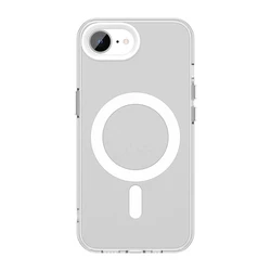 Luxury Shockproof Matte Transparent Phone Case with MagSafe - Compatible Wireless Charging for iPhone 17 e (White)