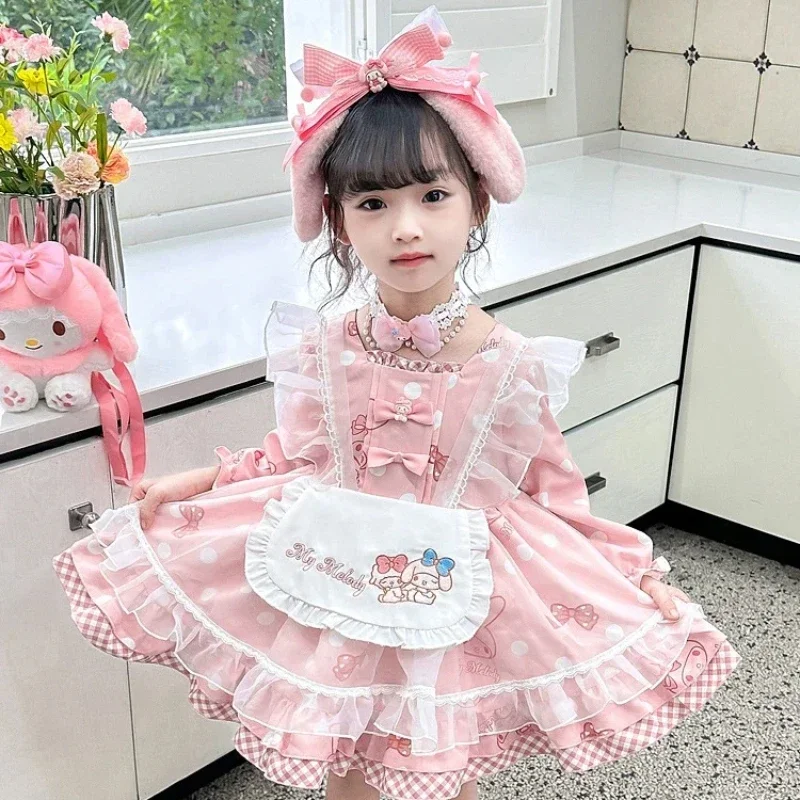 Halloween Sanrio My Melody Anime Children Dress Cartoon Lolita Princess Dresses JK Leisure Suit Summer Party Sweet Girl Birthday