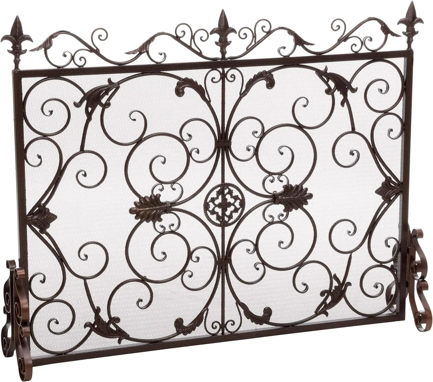 

Fireplace Screen, Gold Flower On Black