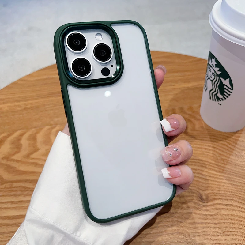 thumbnail image 1 of Luxury Camera Ring Cover For iPhone 15 14 13 12 11 Pro Max Fashion Silicone Bumper Clear Acrylic Shockproof Case, 1 of 5