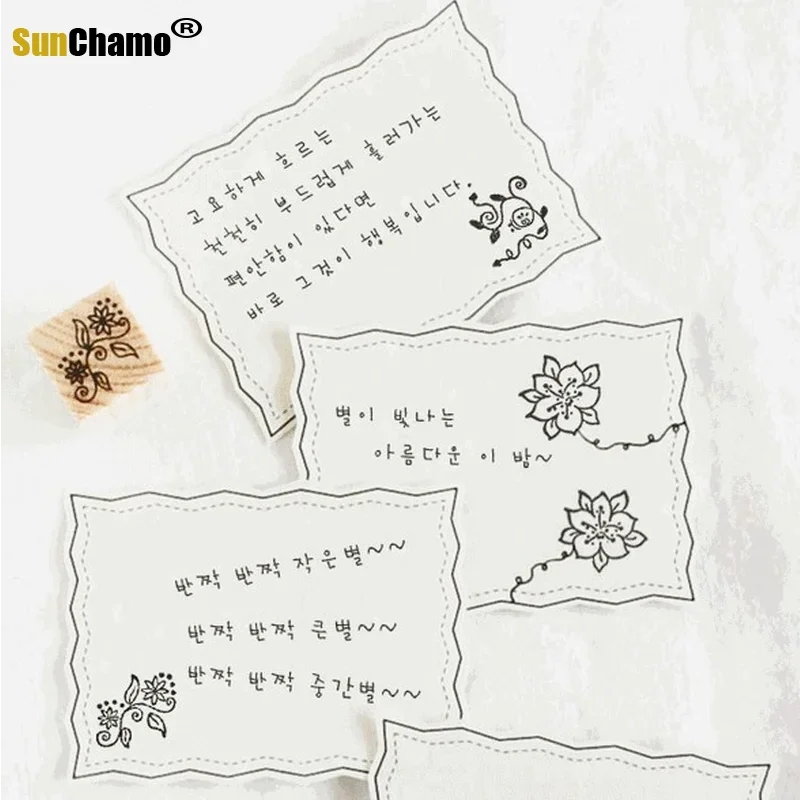 12pc/Box Mini Wooden Rubber Stamps for Scrapbooking Craft Supplies Background South Korea DIY Seal Matchbox Girl Flower Stamp rubber stamps wooden stamp
