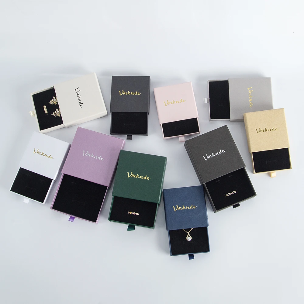 50 Jewelry Organizer Box Custom Logo Cardbord Ring Earring Display Case Easy to Carry Travel Gift Container for Valentine's Day