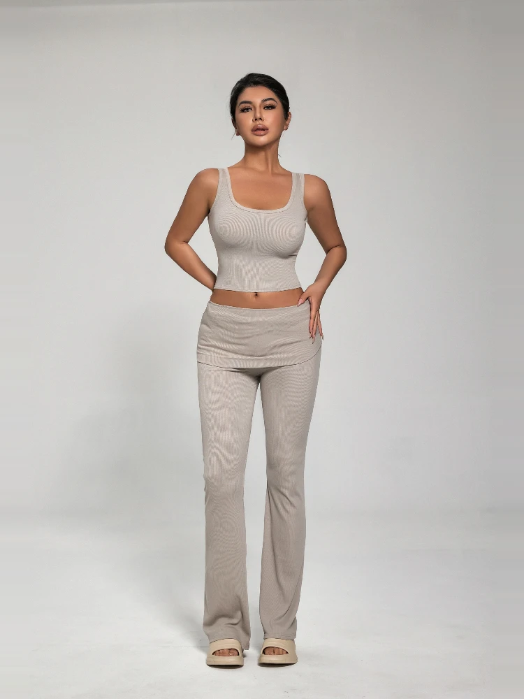 LAPINKY Kardaian Four-Color Set Sexy Slim Fit Comfortable Long Pants Women's Busin Casual Sle Bal Vest Top