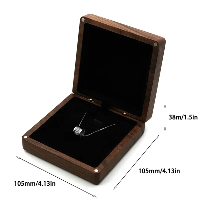 1PCS Free Personalized Custom Engraving LOGO Necklace Wood Box Jewelry Display Stand Bracelet Stand Wooden Necklaces Easel Box 5