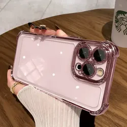 Plating Armor Oil Painting Flower Shockproof Clear Phone Case - PIXEL 10A 5G (Pink)