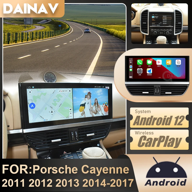 

Android auto Head Unit GPS Navigation For Porsche Cayenne 2011-2017 wireless Carplay Multimedia Video Player Car Radio