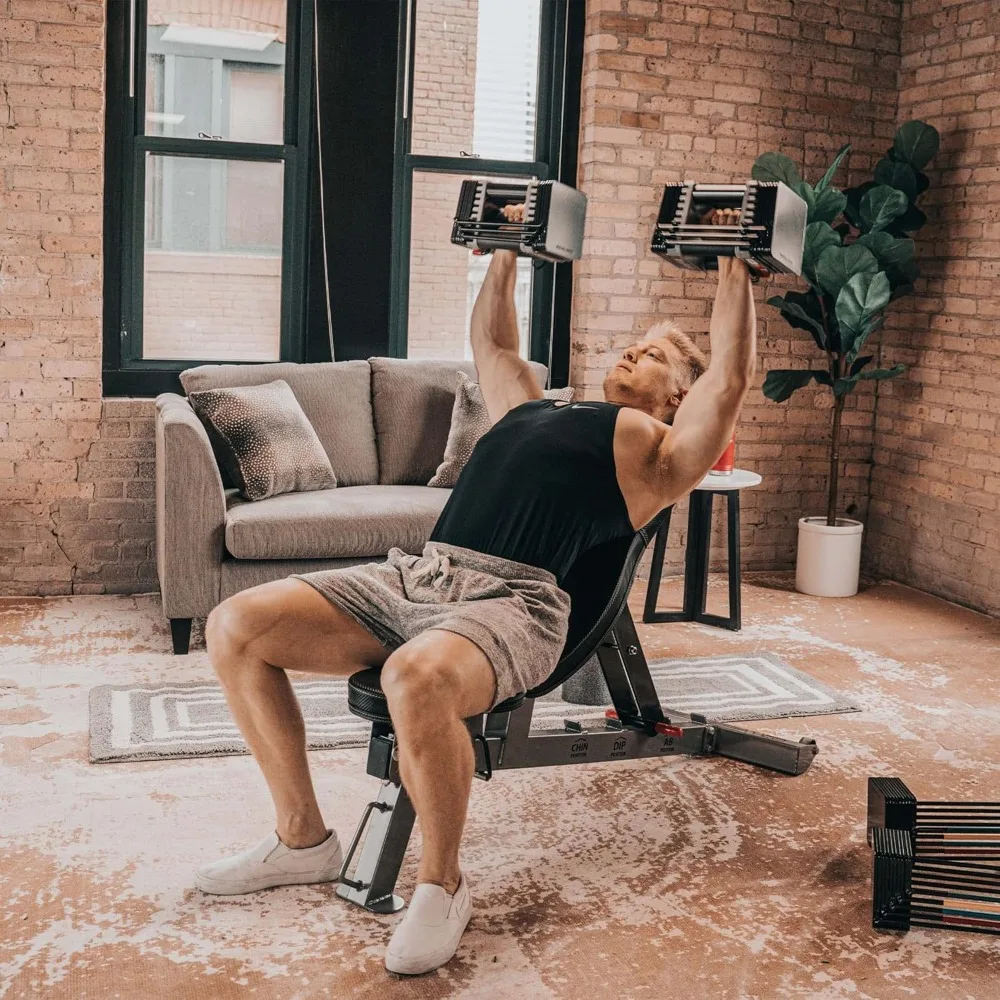 Sport Bench, Workout Bench, 5 Position Adjustable Bench & Seat, Built-in Wheels & Handle Kit, Innovative Workout Equipment