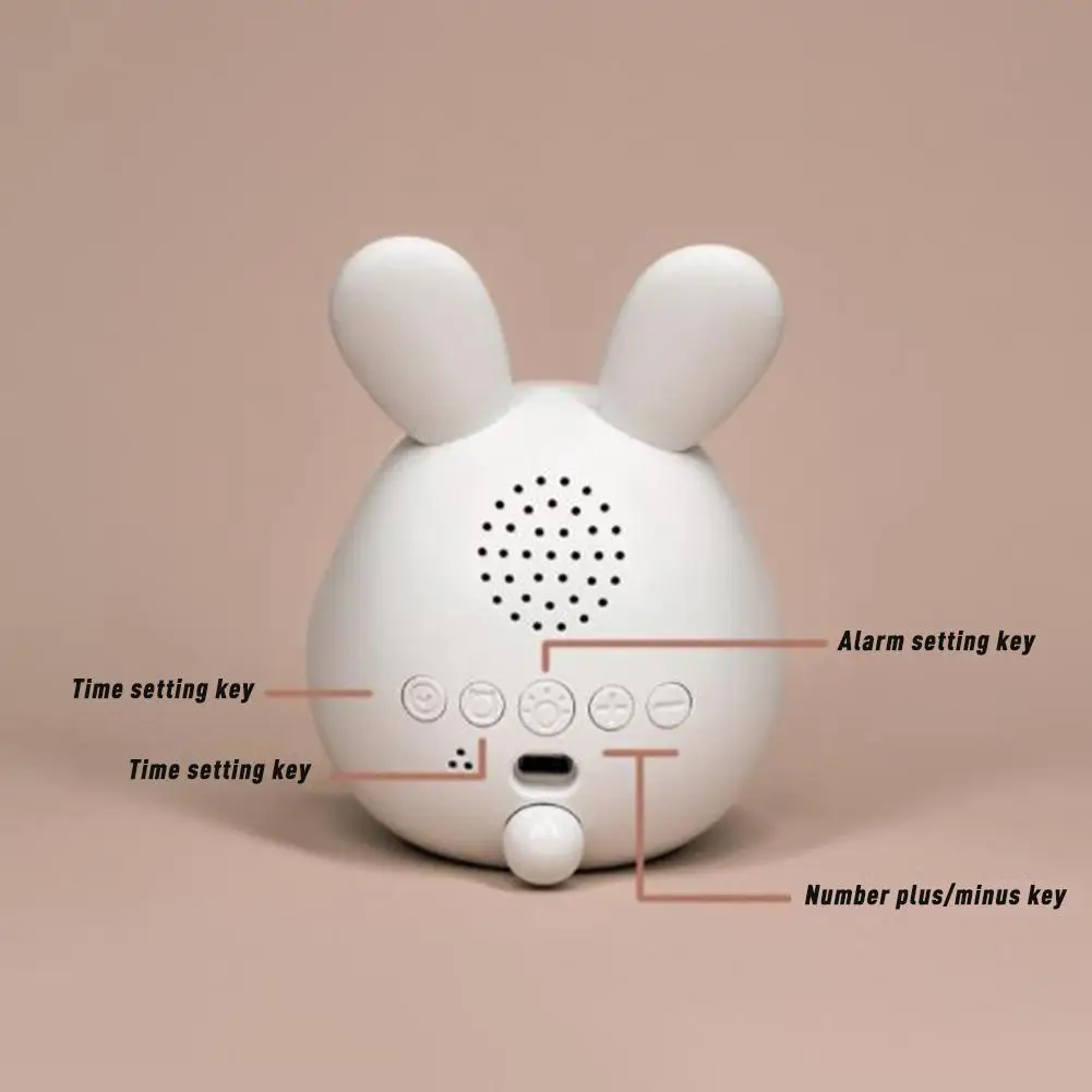 Réveil lapin mignon avec veilleuse, gradation en continu, LED numérique, garçons, filles