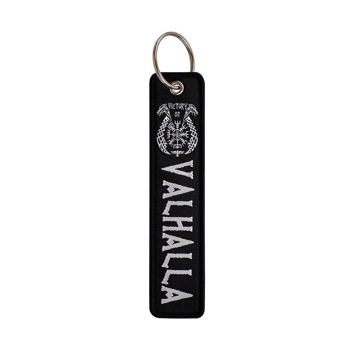 Stylish Black Embroidery Key Fob – Rock and Roll Zone Quote Keychain for Fashion Accessories and Gifts