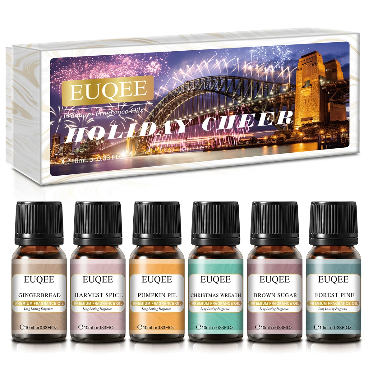 

EUQEE Christmas Fragrance Oils Set For Diffuser- Forest Pine,Christmas Wreath,Brown Sugar,Harvest Spice,Gingerbread, Pumpkin Pie