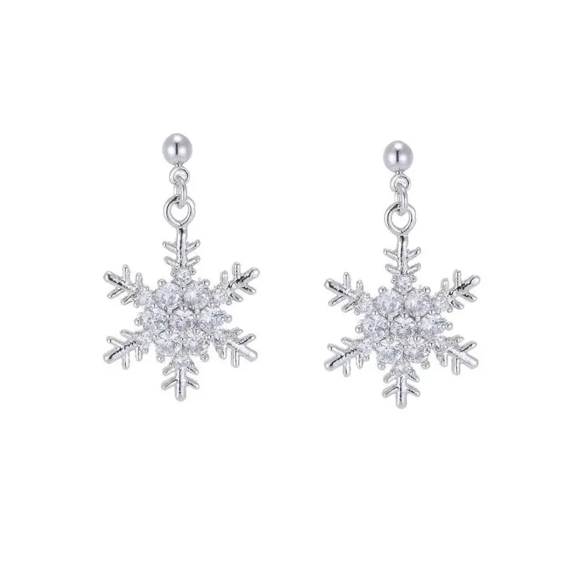 Elegant Snowflake Drop Earrings - Imitation Pearl & Rhinestone Tassel Chain with Vintage Design,Hypoallergenic Statement Jewelry