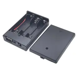 Compact Black/White Battery Holder with Switch and USB/Line Options (Black)