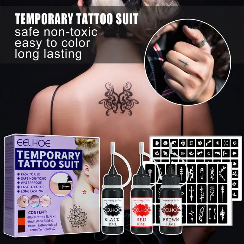 10ml Henna Tattoo Juice Ink Temporary Natural Organic Fruit Gel For Body Paint 6 Colors