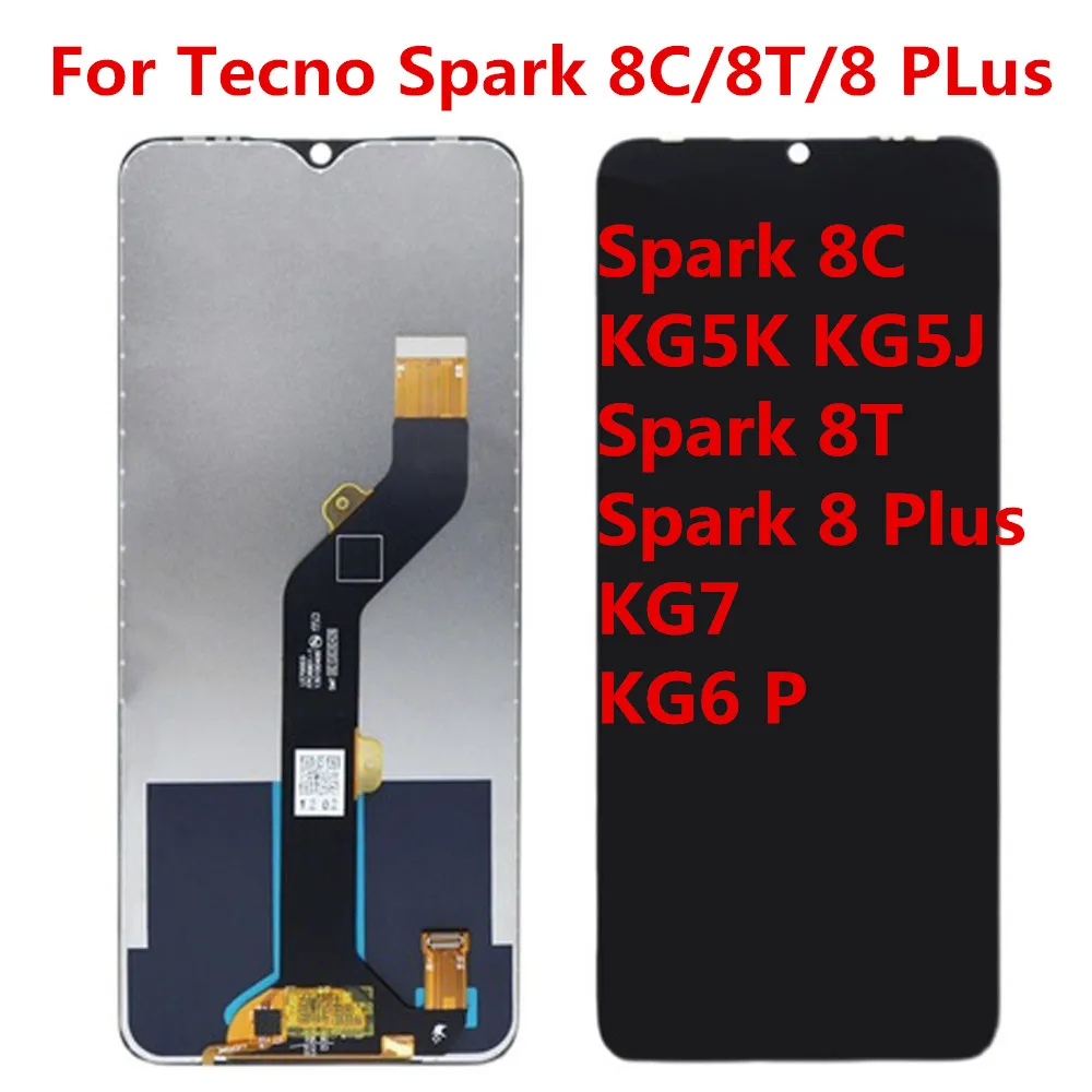 6.6''For Tecno Spark 8C LCD KG5k KG5j KG5n Display Touch Screen