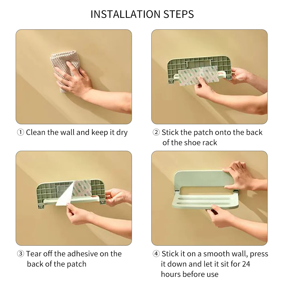 New Bathroom Wall-Mounted Slipper Rack Simple Shoe Rack Home Wall-Mounted Storage Slipper Essential Shoe Storage